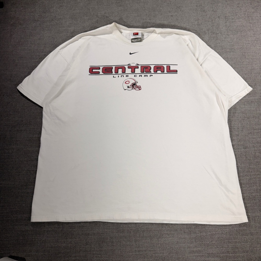 Nike T-Shirt Mens XXL White Good Central Line Camp Football Graphic Tee